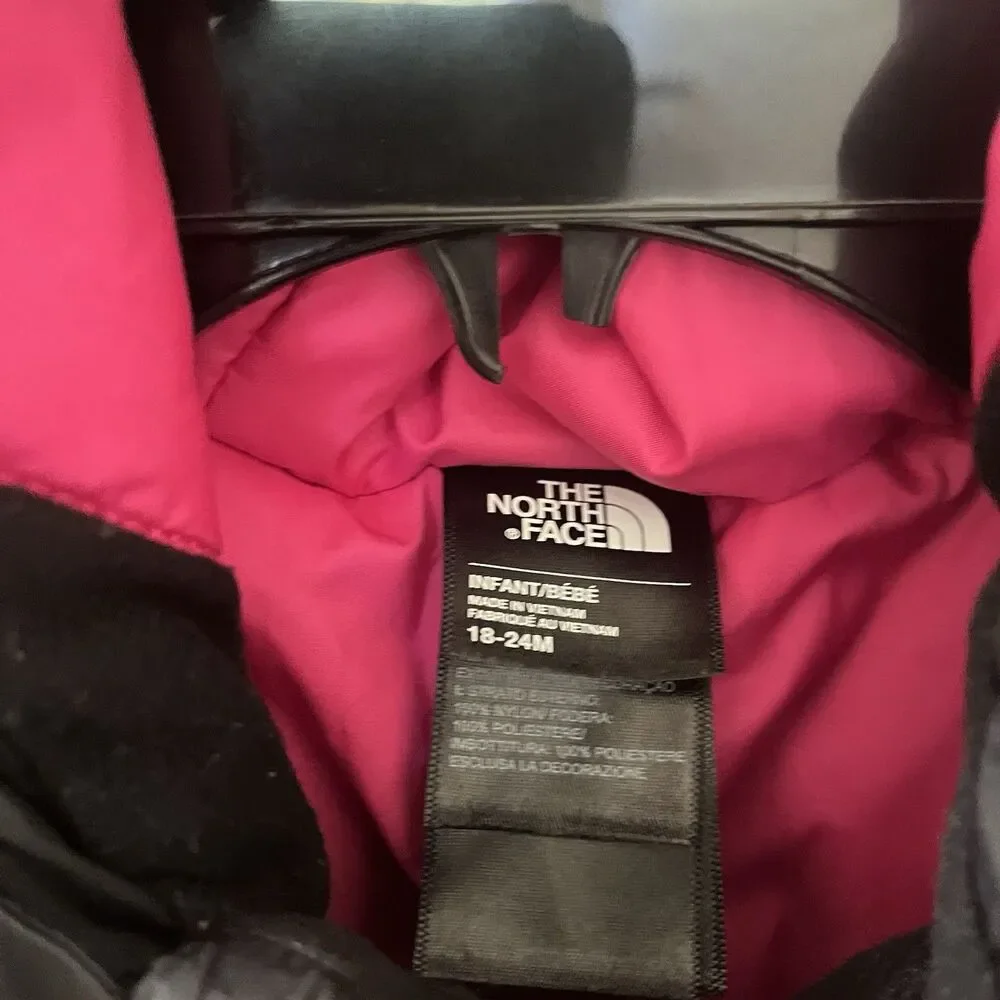 The North Face Insulated Tailout One Piece Snowsuit Pink Girls Size 18-24 Months